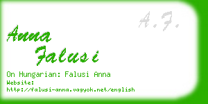 anna falusi business card